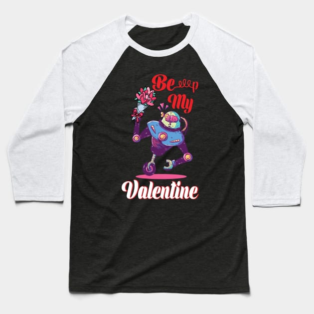 Beep My Valentine Baseball T-Shirt by Dogefellas